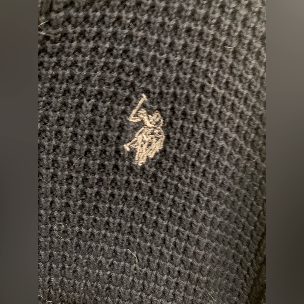 ⛄️PRICE DROP U.S. Polo Assn. Men's Reverse Jersey Shawl Collar Sweater SZ L - Picture 5 of 8